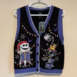 NWT Her Universe The Nightmare Before Christmas Holiday Sweater Vest Disney Lrg